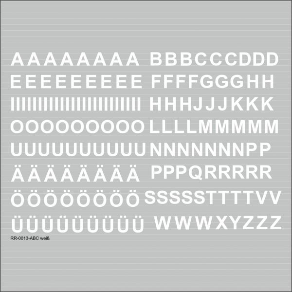 ABC weiß - Rub On randlos